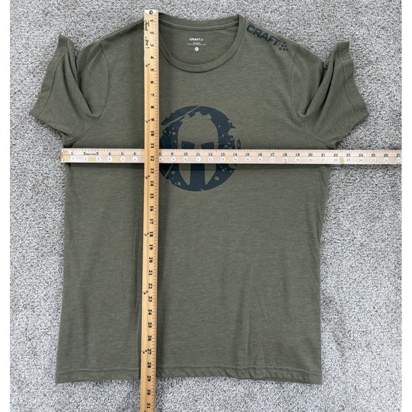 CRAFT SPARTAN Performance Tee Mens Size XL Army Green Athletic Fit Run Bike Race - Picture 5 of 8